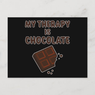 Cartão Postal Terapia de Chocolate frase engraçada presente de c