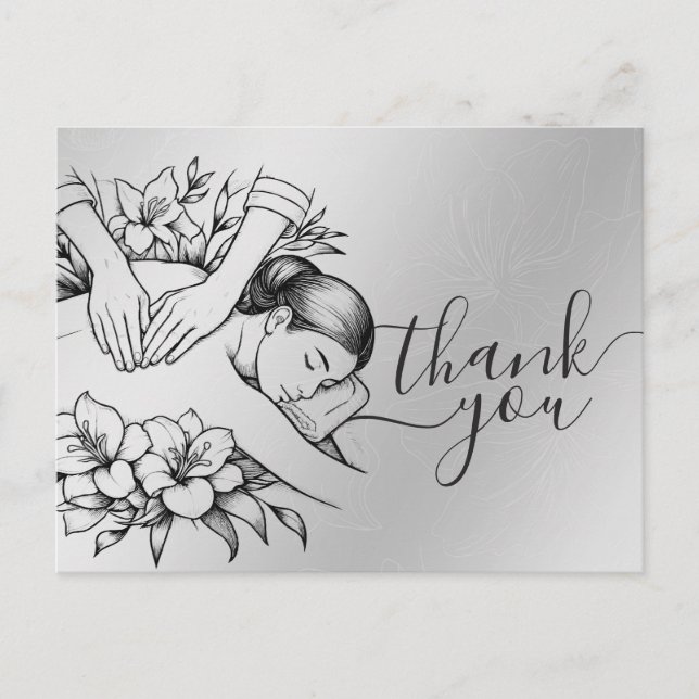 Cartão Postal Terapia de Massagem Mãos de Cura Spa de Energia Be (Frente)