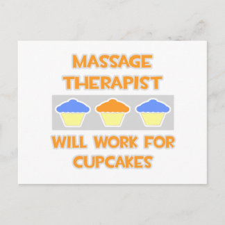 Cartão Postal Terapista de Massagem... Trabalhará Para Cupcakes