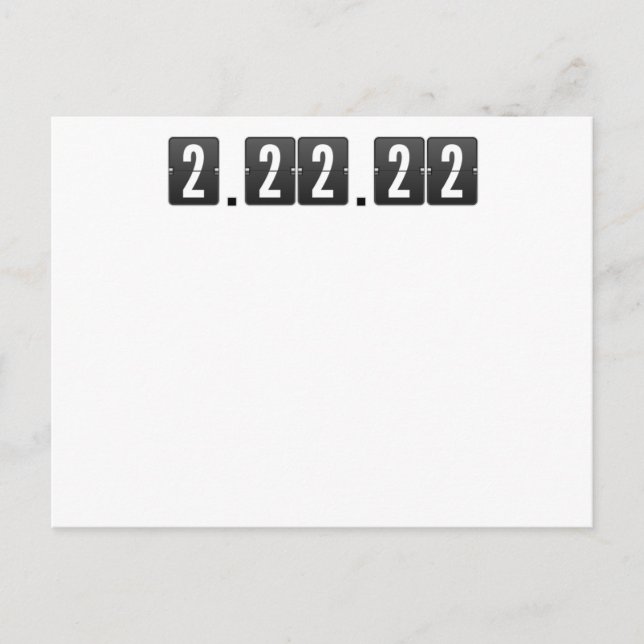 Cartão Postal Terça-feira Twosday Fevereiro 2-22-22 Professor de (Frente)