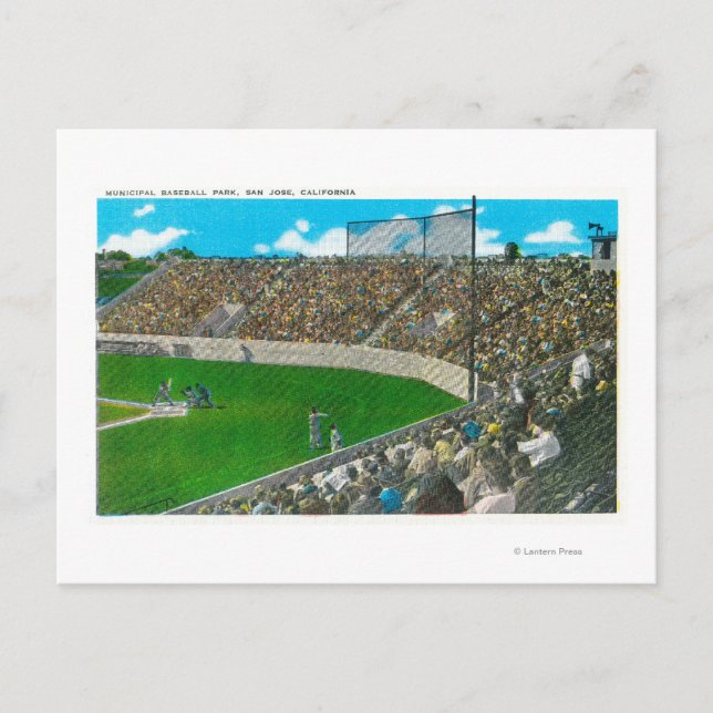Cartão Postal Terceira Visão de Linha Base do Baseball Municipal (Frente)