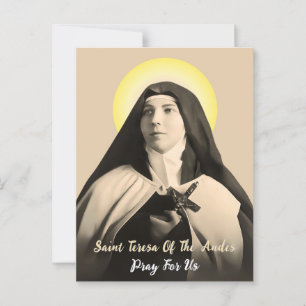 Cartão Postal TERESA santo DOS ANDES