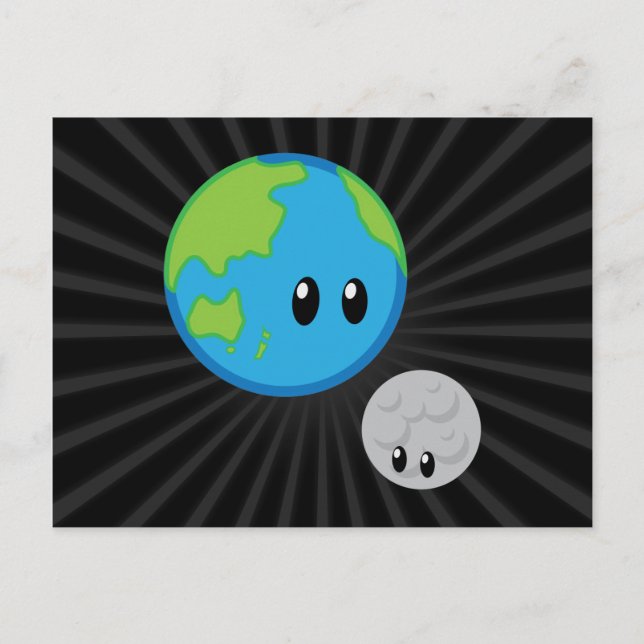 Cartão Postal Terra ama Lua (Frente)