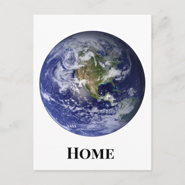 Cartão Postal Terra clássica do espaço, mármore azul da NASA (Frente)