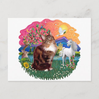 Cartão Postal Terra da Fantasia (ff) - gato Maine Coon (listrado