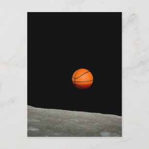 Cartão Postal terra de basquetebol do universo espacial da lua