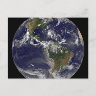 Cartão Postal Terra De cheio Com O Furacão Irene Sobre As Bahama