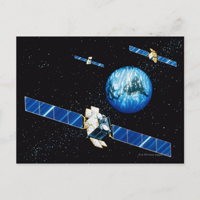 Cartão Postal Terra de órbita por satélite (Frente)