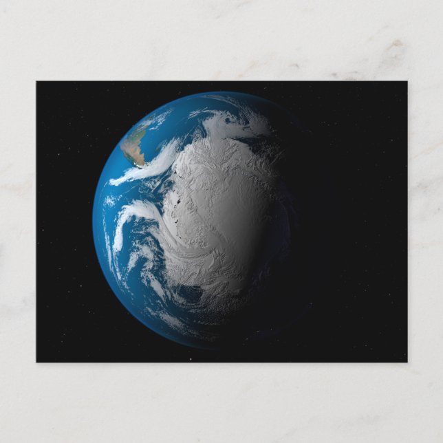 Cartão Postal Terra Inteira Mostrando Nuvens Simuladas Sobre A A (Frente)