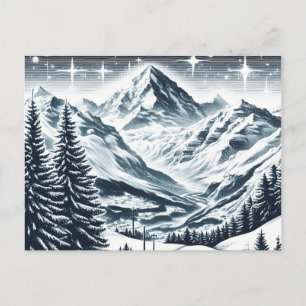 Cartão Postal Terra maravilhosa do inverno de neve