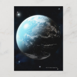 Cartão Postal Terra planetária com estrelas em todo o mundo