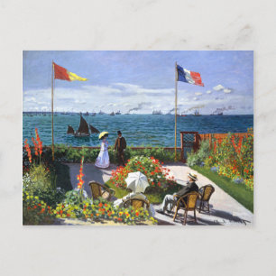Cartão Postal Terrace em Sainte Adresse, Claude Monet