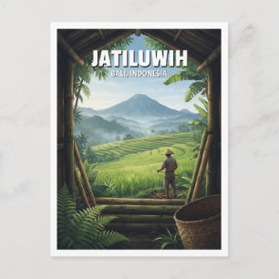 Cartão Postal Terraços de Arroz Jatiluwih Penebel Indonésia