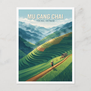 Cartão Postal Terraços de Arroz Mu Cang Chai Vietnã Lembrança de