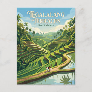 Cartão Postal Terraços de Arroz Tegalalang Indonésia