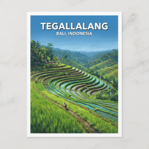 Cartão Postal Terraços de Arroz Tegallalang Ubud Indonésia Viage