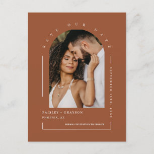 Cartão Postal Terracotta Boho Arch Foto QR Código Salvar Nossa D