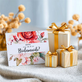 Cartão Postal Terracotta Burgundy Blush Floral Bridesmaid