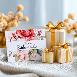 Cartão Postal Terracotta Burgundy Blush Floral Bridesmaid