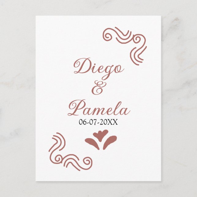 Cartão Postal Terracotta casal de casamento russo negro em Espan (Frente)