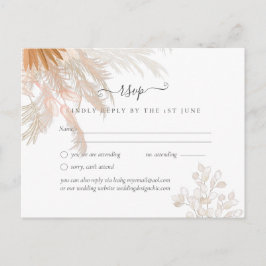 Cartão Postal Terracotta Grama Pampas Casamento Tropical