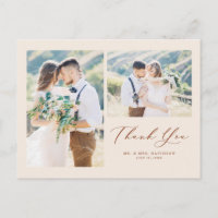 Terracotta Lovely Script Photo Collage Obrigado