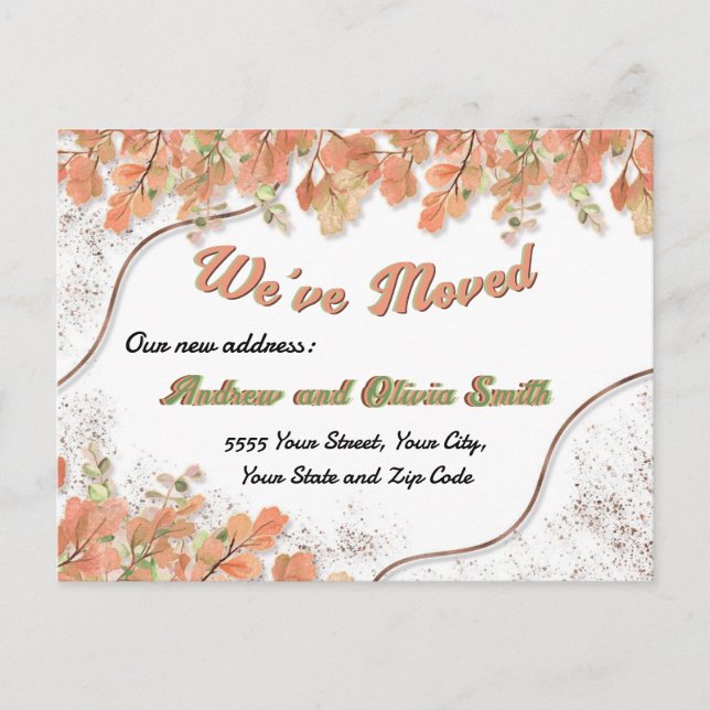 Cartão Postal Terracotta Orange Deixa Rusty Foil Morando Endereç (Frente)