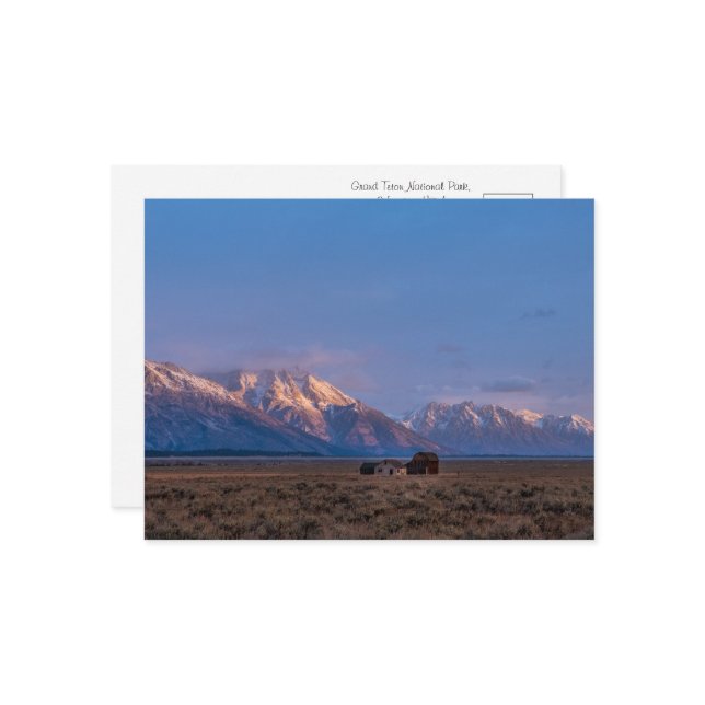 Cartão Postal Terras Abertas de Grand Teton (Frente/Verso In Situ)