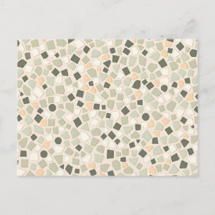 Cartão Postal Terrazzo Terrazzo Padrão Mosaico Moderno
