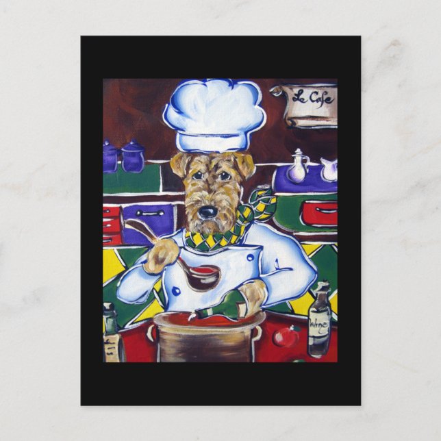 Cartão Postal Terrier Airedale (Frente)
