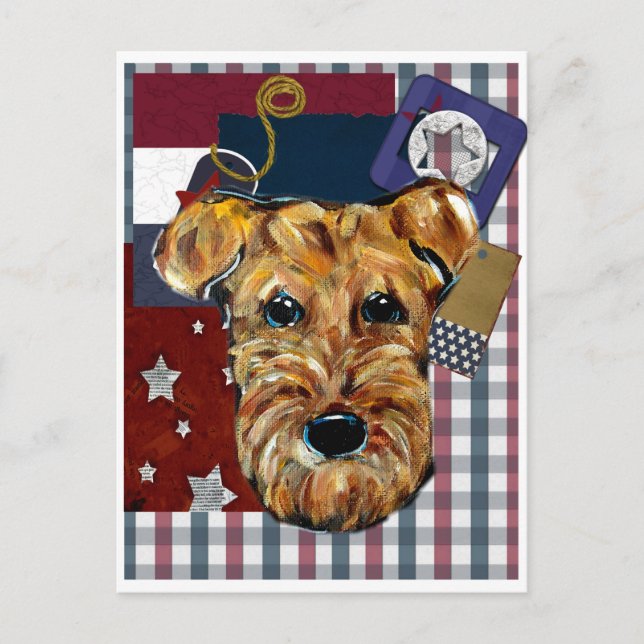 CARTÃO POSTAL TERRIER AIREDALE (Frente)