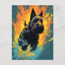 Cartão Postal Terrier art escocês