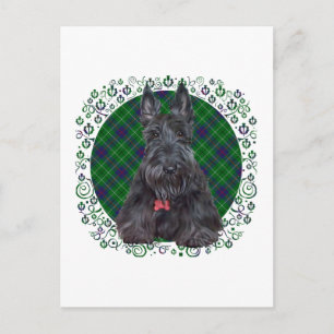 Cartão Postal Terrier escocês no Tartan