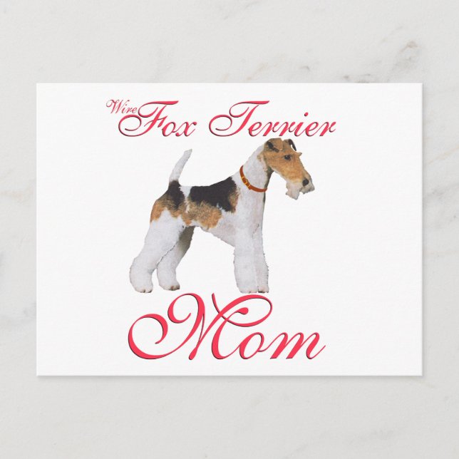 Cartão Postal Terrier Fox Wire Dia das Mães (Frente)