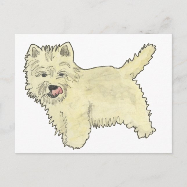 Cartão Postal Terrier Funny Dog Art Design (Frente)