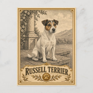 Cartão Postal Terrier Russell, Cão de Herança Vintage