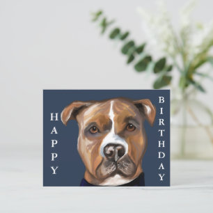 CARTÃO POSTAL TERRIER STAFFORDSHIRE AMERICANO 