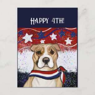 CARTÃO POSTAL TERRIER STAFFORDSHIRE AMERICANO