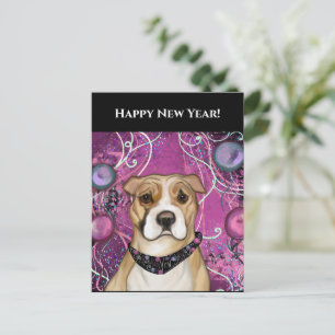 CARTÃO POSTAL TERRIER STAFFORDSHIRE AMERICANO