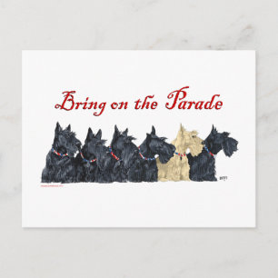 Cartão Postal Terriers Escoceses Pretos e Trigos