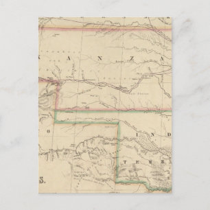 Cartão Postal Território do Kansas e Americanos nativos