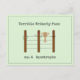 Cartão Postal Terrível Puns Escriteriosos