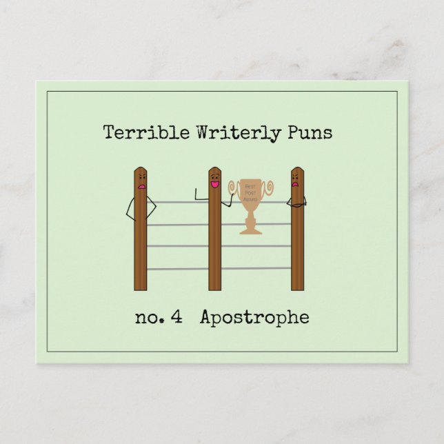 Cartão Postal Terrível Puns Escriteriosos (Frente)