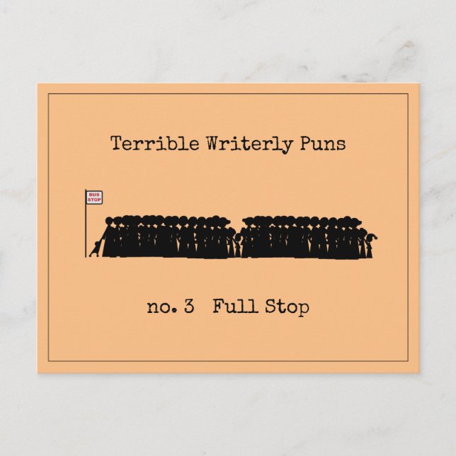 Cartão Postal Terrível Puns Escriteriosos (Frente)