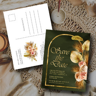 Cartão Postal Terthy Floral Arch Palm Sage Green Salvar Data
