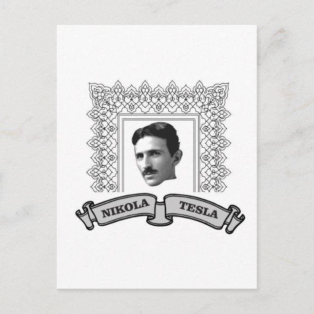 Cartão Postal tesla em round (Frente)