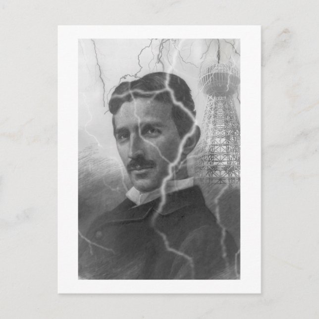 Cartão Postal Tesla, O Homem Relâmpago (Frente)