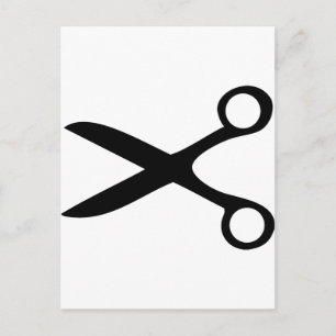 Cartão Postal tesoura preta do cabeleireiro
