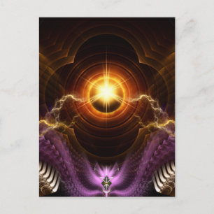 Cartão Postal Tesouro De Arte Fractal Noturna