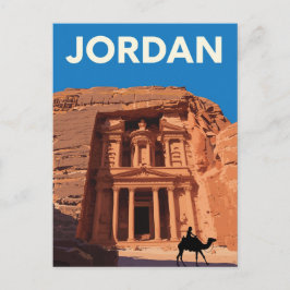 Cartão Postal Tesouro de Petra Jordânia Retro
